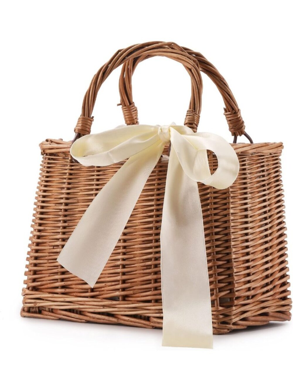 Stylish Woven Straw Beach Bag for Women - Summer Clutch, Rattan Tote Purse